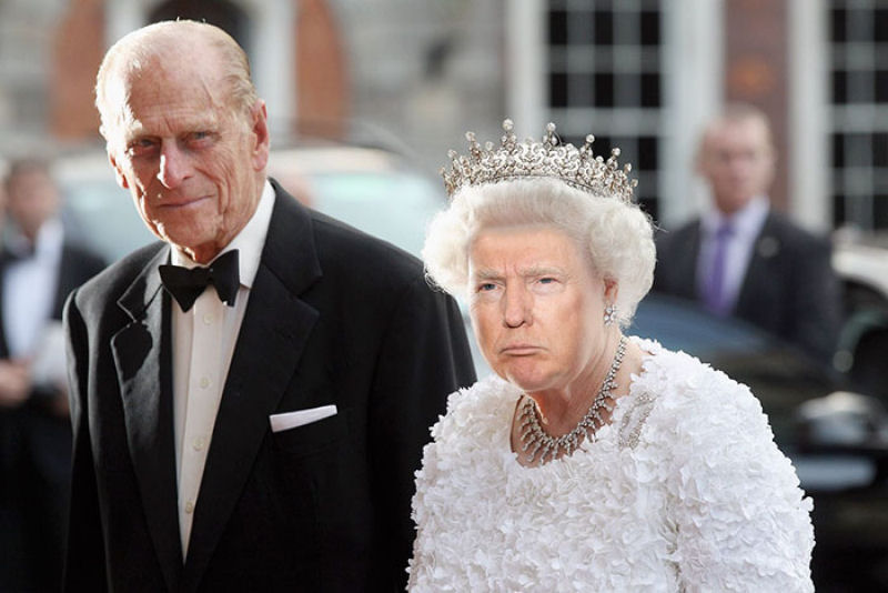 As montagens que combinam a cara de Trump com a da rainha da Inglaterra 09