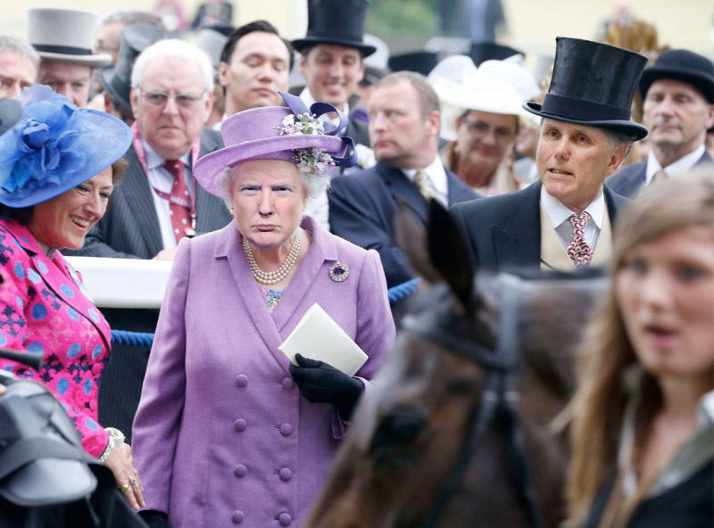 As montagens que combinam a cara de Trump com a da rainha da Inglaterra 16