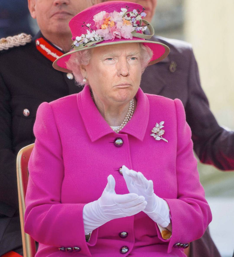As montagens que combinam a cara de Trump com a da rainha da Inglaterra 17