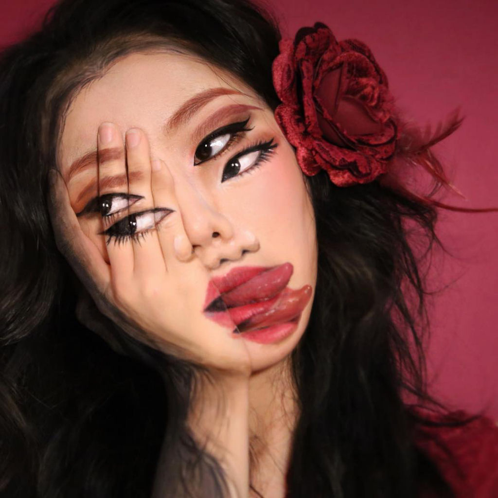 Artista sul-coreana usa maquiagem para transformar sua face em iluses pticas fascinantes 03