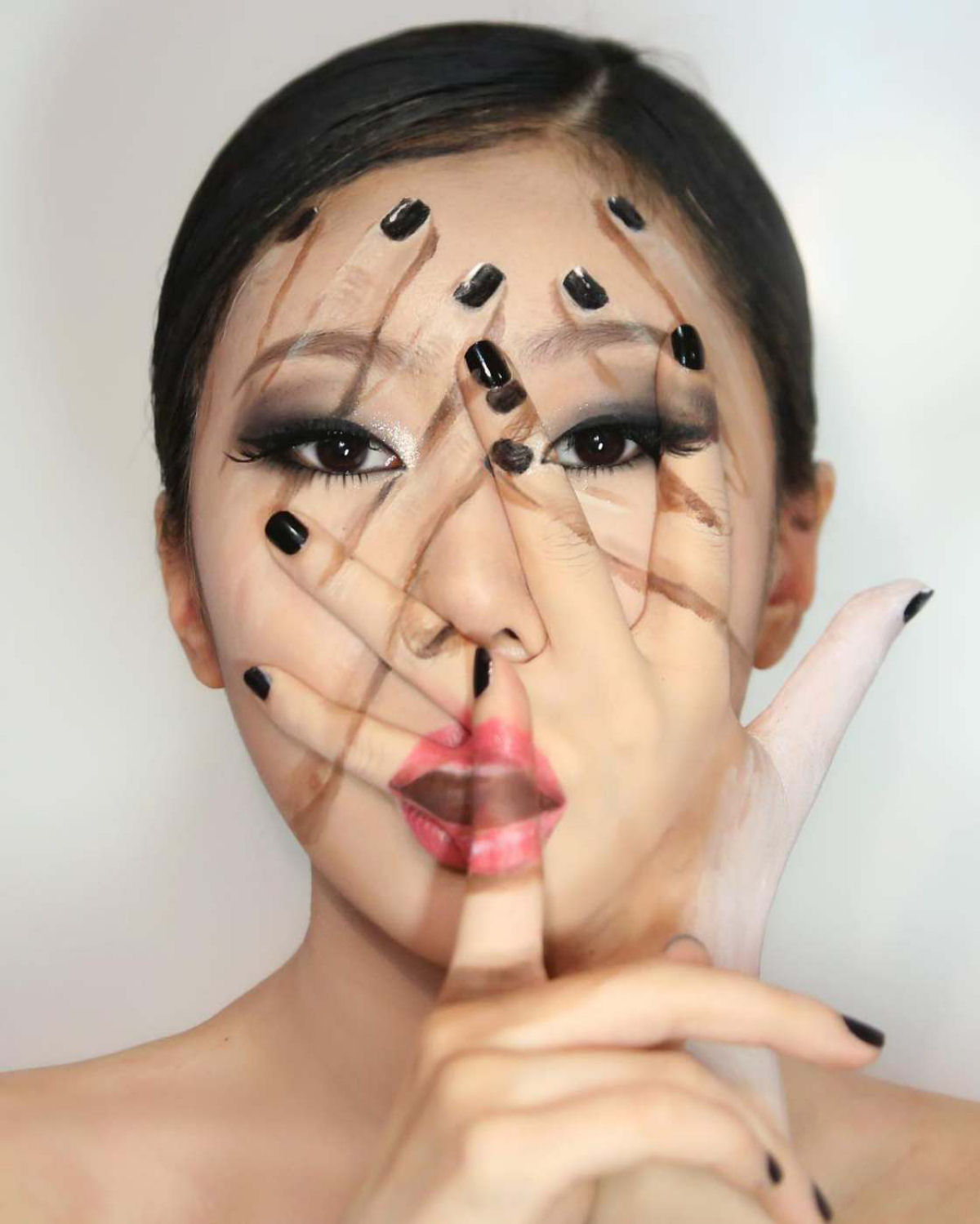 Artista sul-coreana usa maquiagem para transformar sua face em iluses pticas fascinantes 10