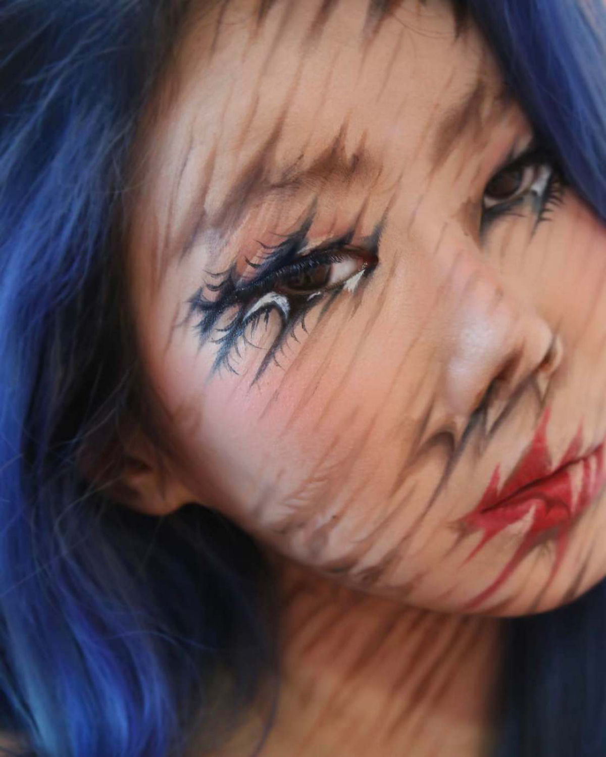 Artista sul-coreana usa maquiagem para transformar sua face em iluses pticas fascinantes 12