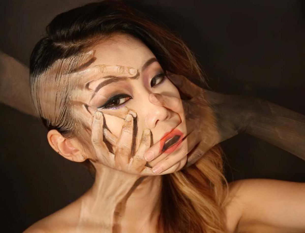 Artista sul-coreana usa maquiagem para transformar sua face em iluses pticas fascinantes 14