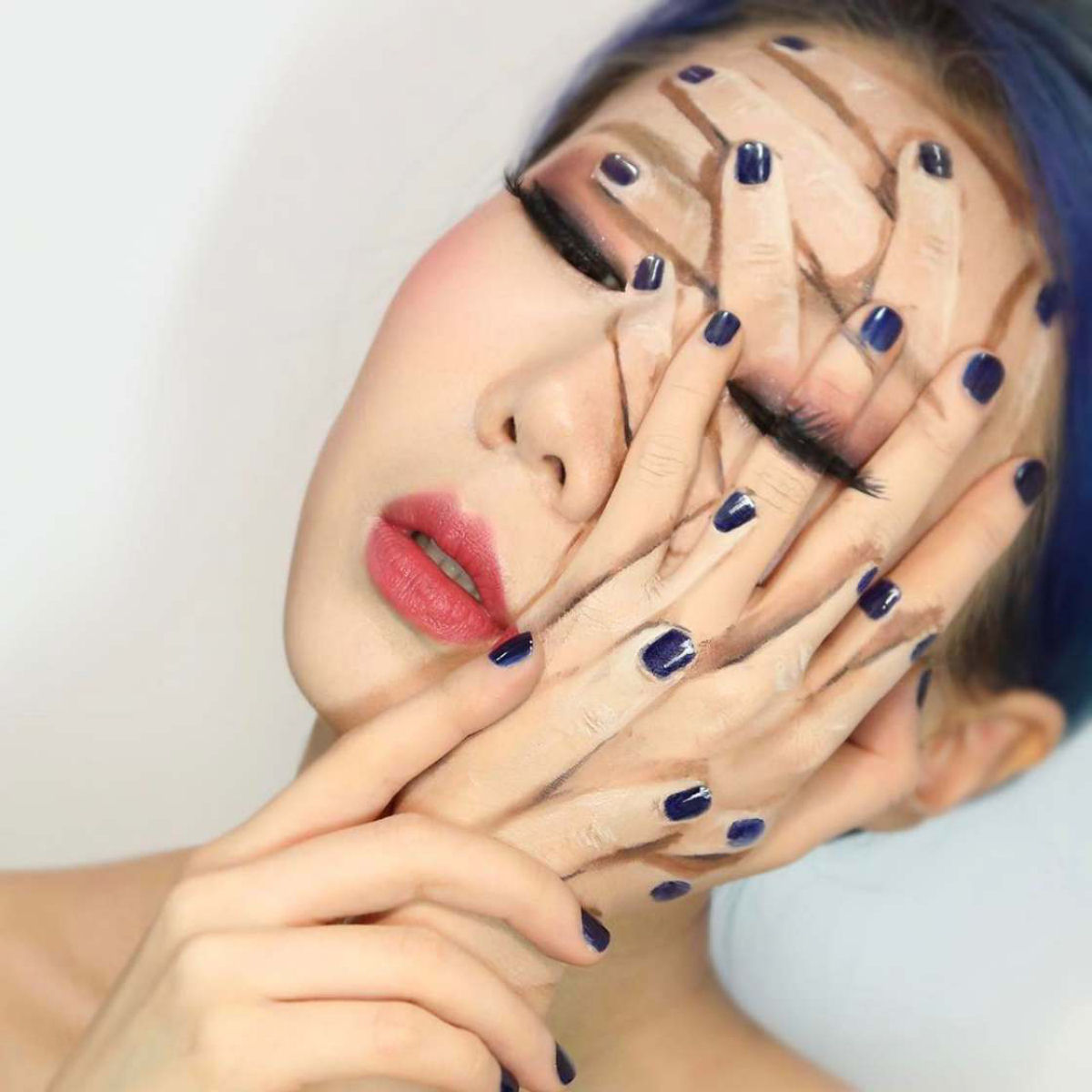 Artista sul-coreana usa maquiagem para transformar sua face em iluses pticas fascinantes 16