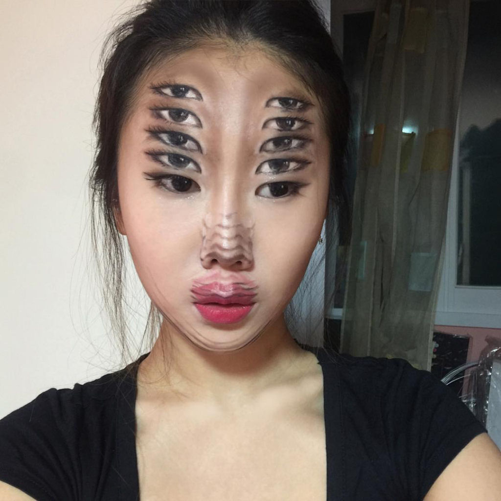 Artista sul-coreana usa maquiagem para transformar sua face em iluses pticas fascinantes 20