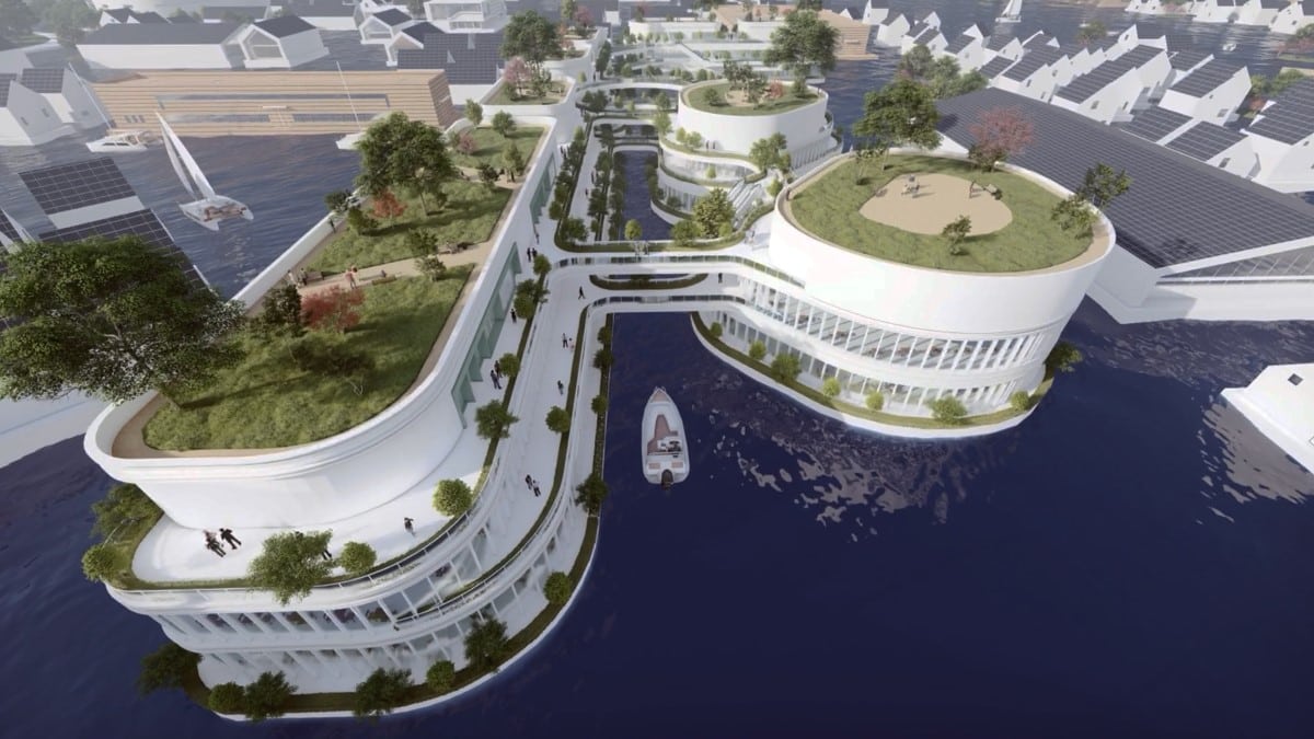 Ambicioso conceito de cidade flutuante projetado para se adaptar  crise climtica