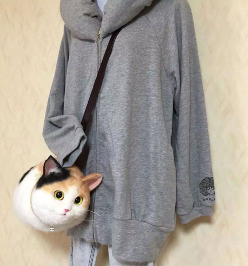 Adorveis ou horrorosas? Bolsas em forma de gato so uma nova mania no Japo 03