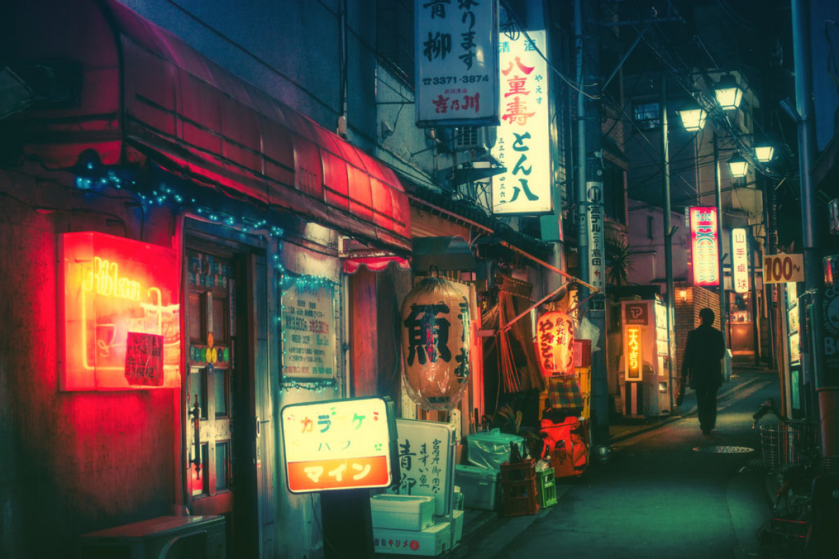 As fotos cinematográficas de Tóquio à noite 07