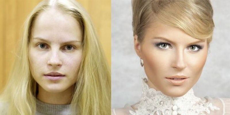 Antes e depois de milagres da maquiagem 09