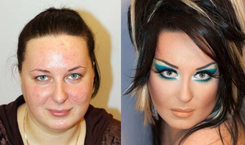 Antes e depois de milagres da maquiagem 17