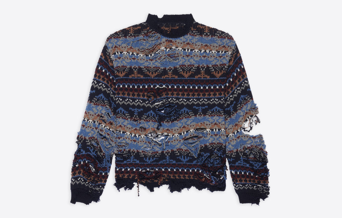 Marca de luxo põe à venda um suéter todo esfrangalhado por mais de 7.000 reais