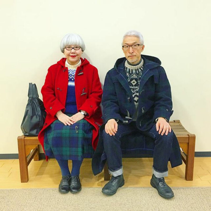 Japoneses casados há 36 anos combinam roupas todos os dias 05