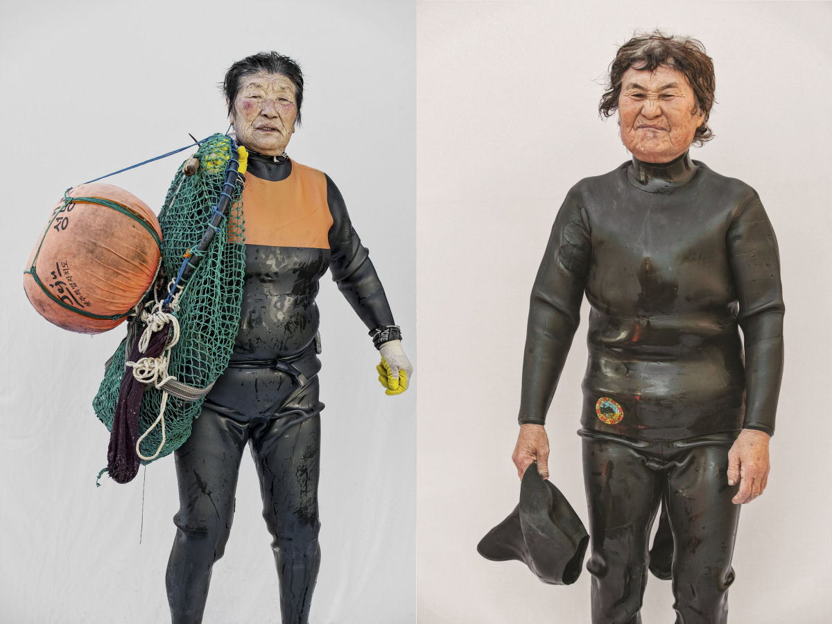 Fotos icônicas de lendas vivas: as mergulhadoras Haenyo da Ilha Jeju