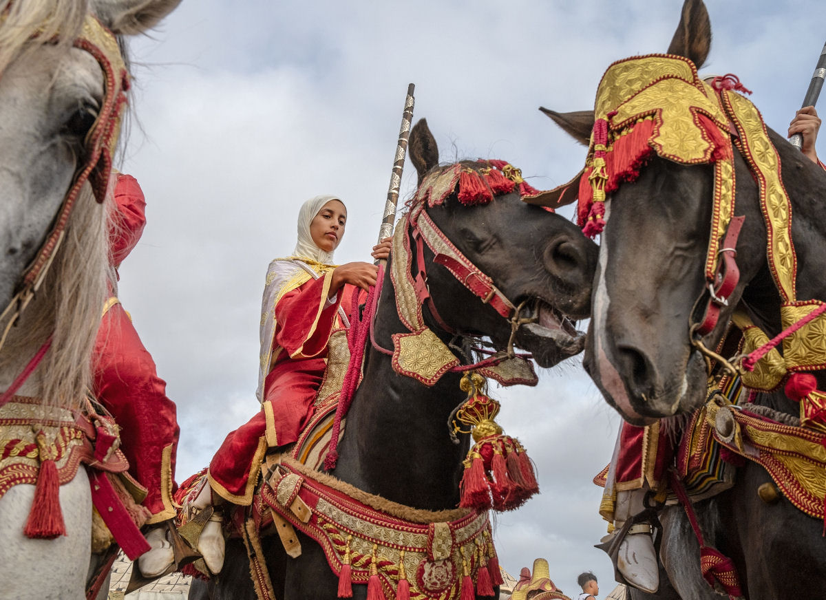 A cavalgada destemida das amazonas marroquinas em um esporte milenar