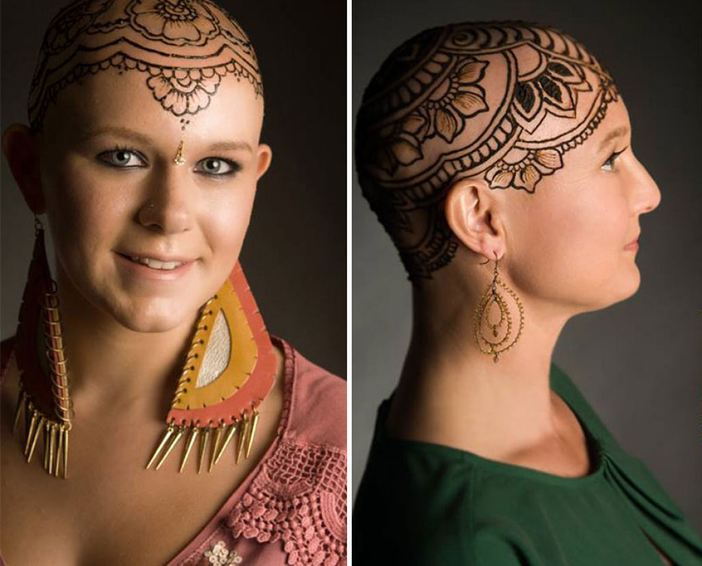 Elegantes coroas de tatuagem de Henna ajudam pacientes com cncer a lidar com sua perda de cabelo 08