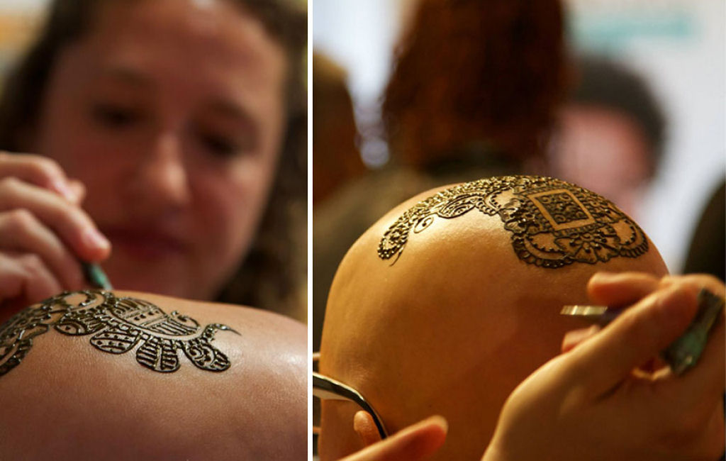 Elegantes coroas de tatuagem de Henna ajudam pacientes com cncer a lidar com sua perda de cabelo 16
