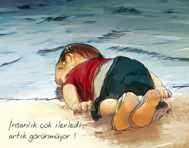 Artistas de todo mundo respondem à trágica morte de um menino refugiado sírio 18