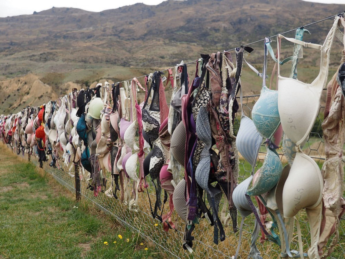 O costume bizarro neozelands de decorar cercas com lixo