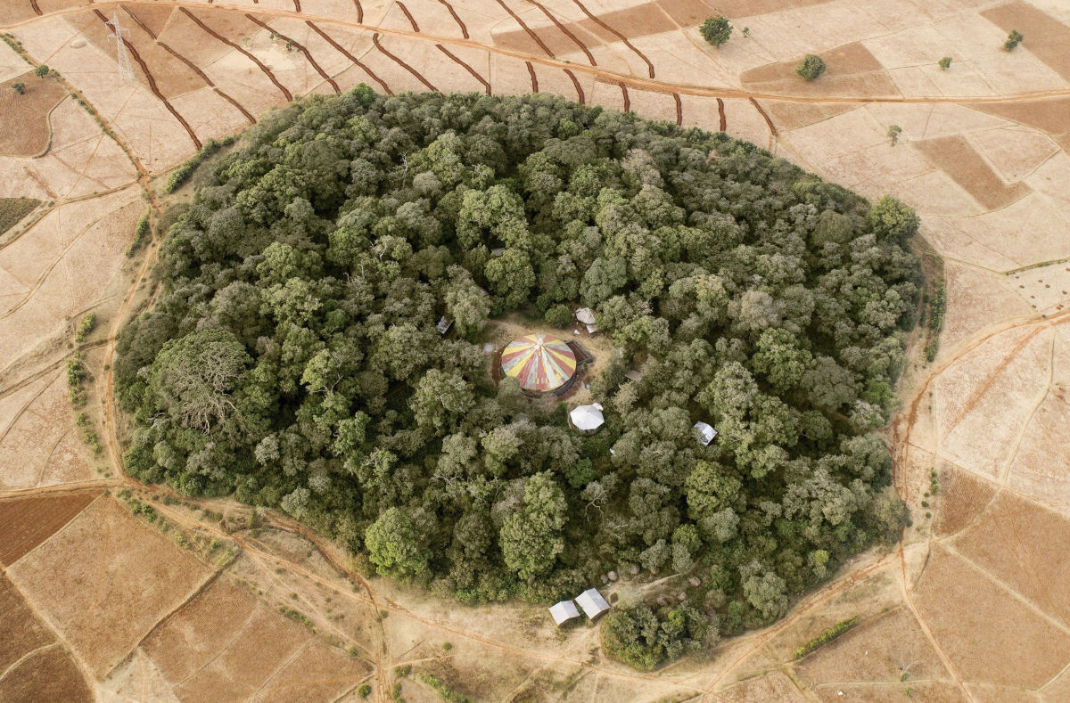 Por que as igreja etopes so cercadas por bosques?