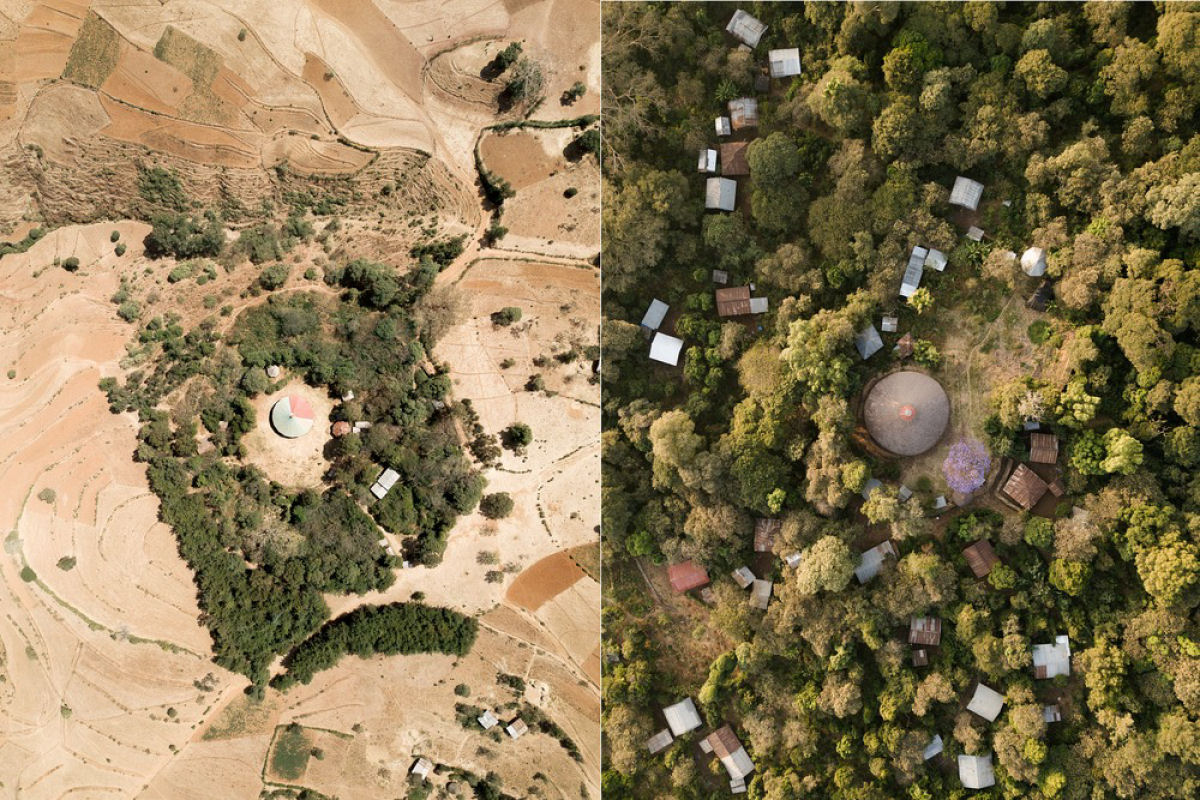 Por que as igreja etopes so cercadas por bosques?