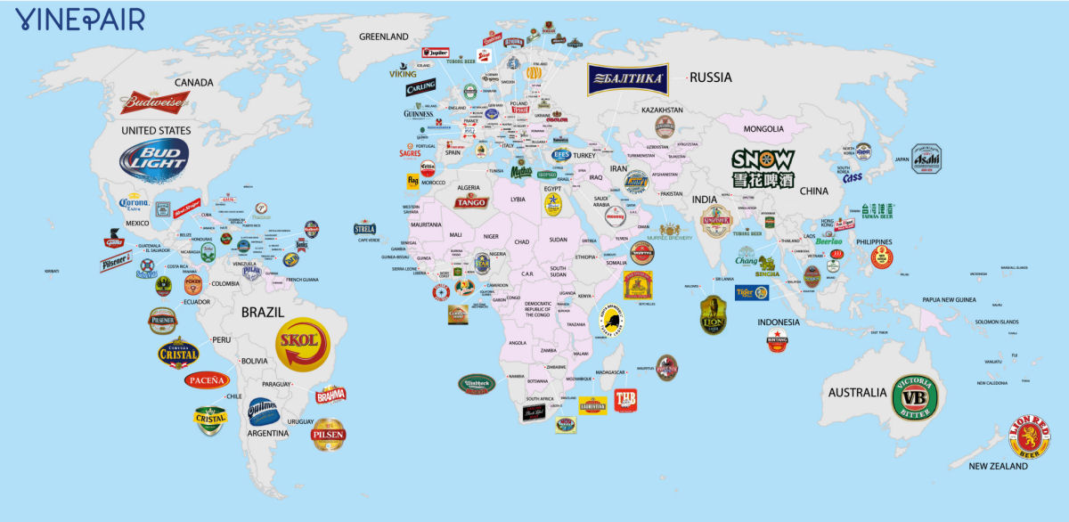 Qual é a cerveja favorita, por país, ao redor do mundo?