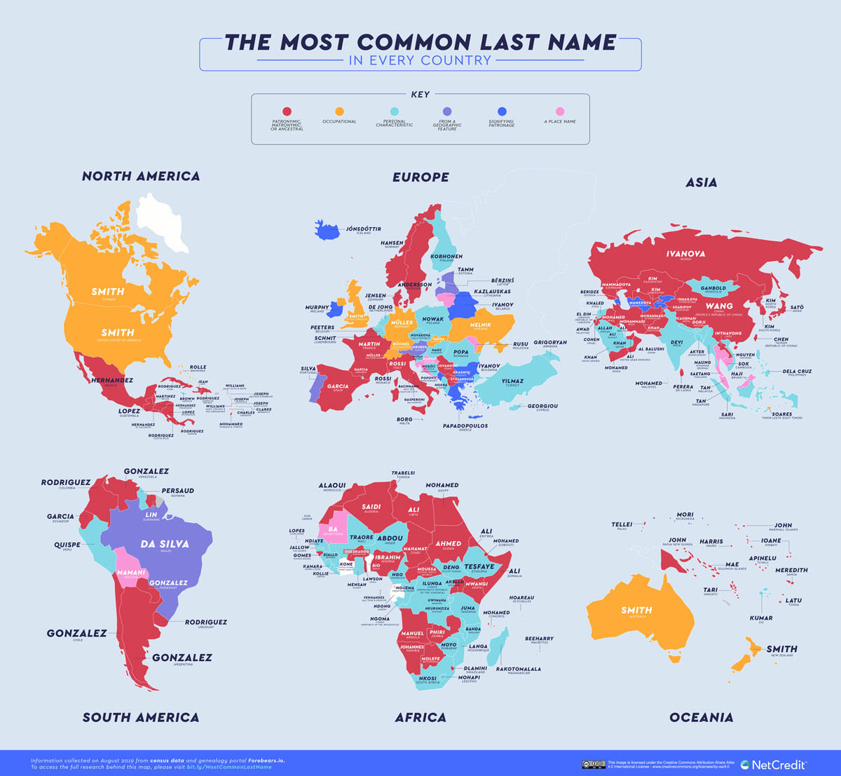 Silva Gonzalez Smith Ivanova O Mapa Dos Sobrenomes Mais Comuns Em 