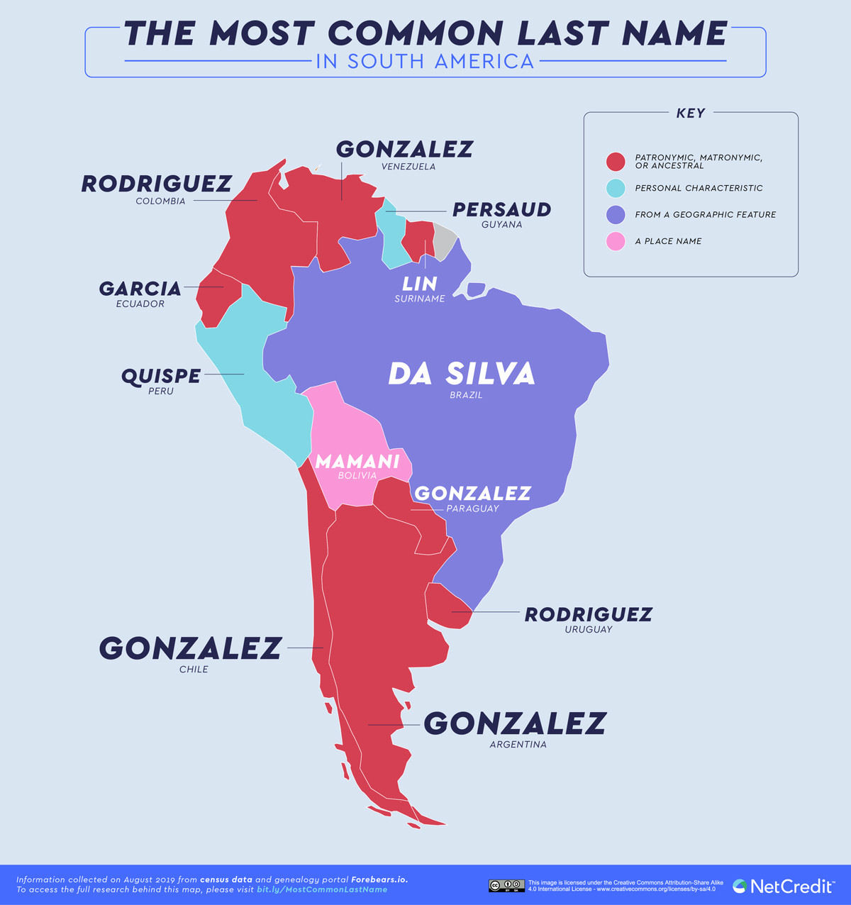 Silva, Gonzalez, Smith, Ivanova: o mapa dos sobrenomes mais comuns em cada pas do mundo
