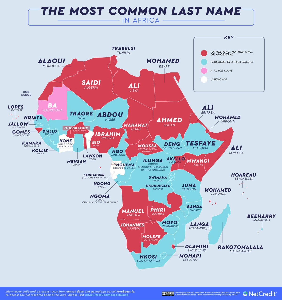 Silva, Gonzalez, Smith, Ivanova: o mapa dos sobrenomes mais comuns em cada pas do mundo