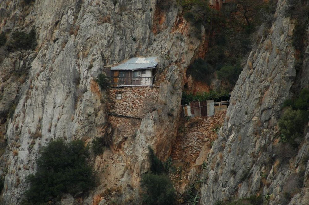 Os mosteiros e os eremitas de Karoulia do Monte Athos, na Grcia