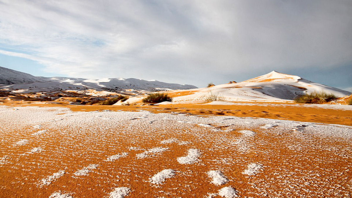 Coberto de neve: assim ficou o deserto do Saara depois da passagem de um histrico temporal 03