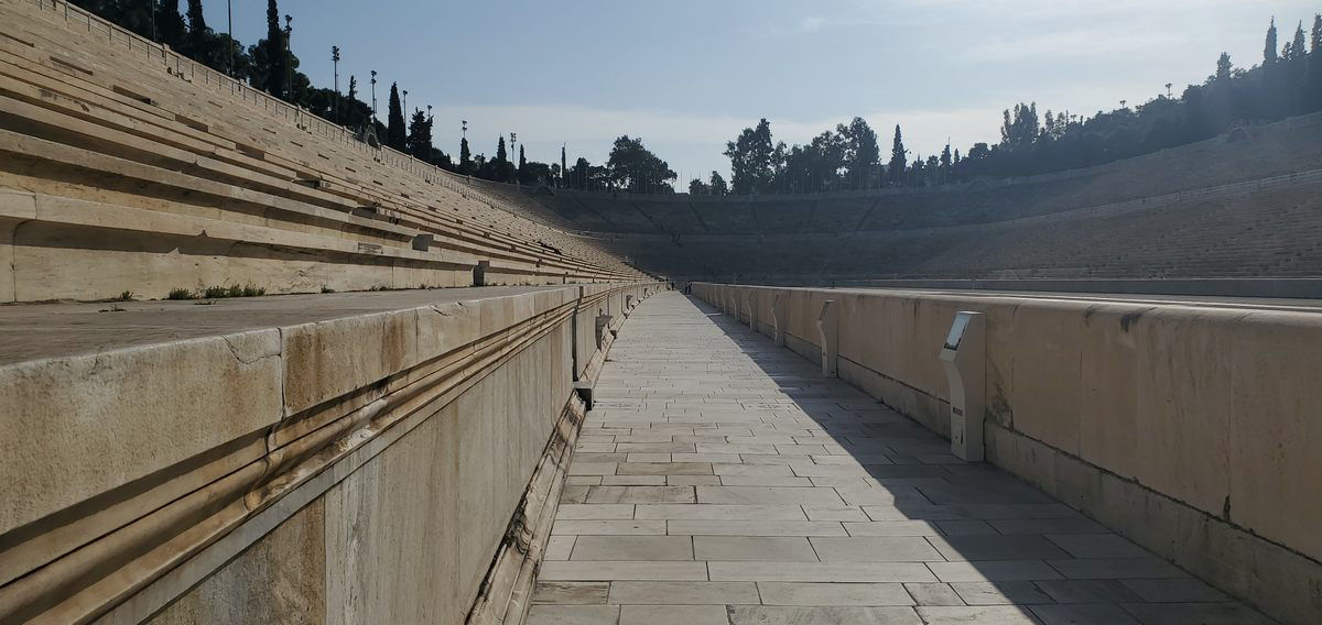 Gladiadores j caminharam pela passagem subterrnea do Estdio Panatenaico