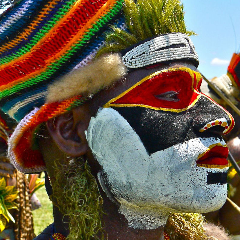 Pinturas faciais tribais em Papua-Nova Guin 02
