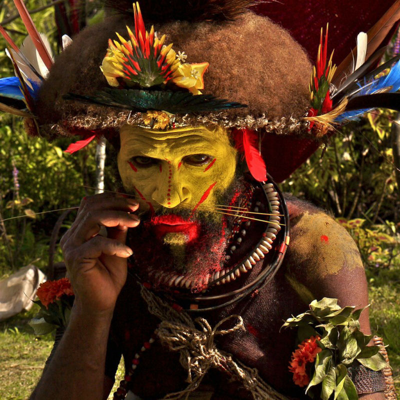 Pinturas faciais tribais em Papua-Nova Guin 17