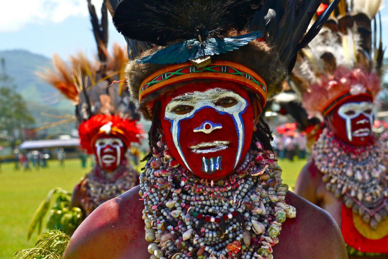 Pinturas faciais tribais em Papua-Nova Guin 22