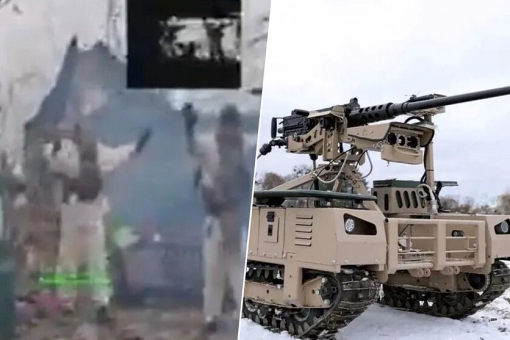 Parece ficção científica: 3 soldados russos se rendem a um robô ucraniano