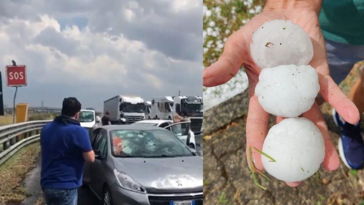 Apocalíptica chuva de granizo destroça colheitas e dezenas de carros na Itália