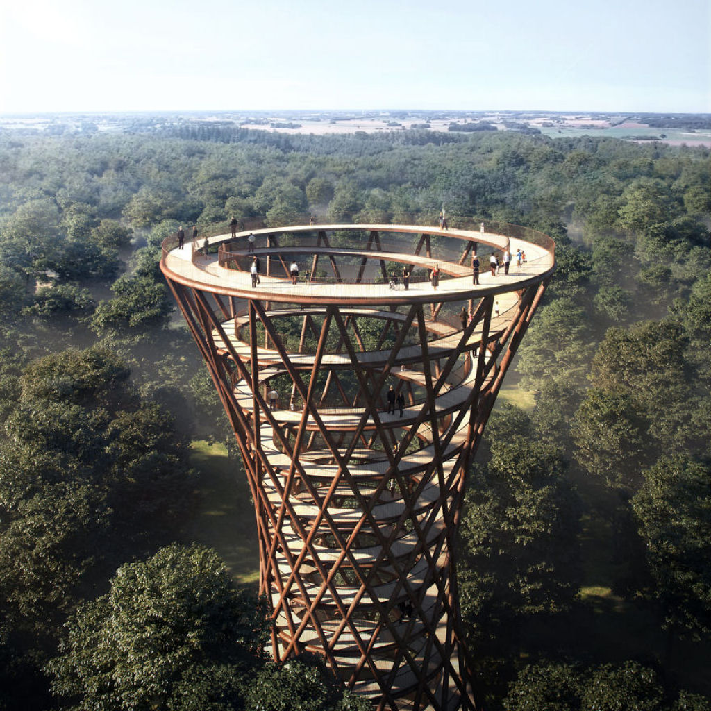Torre de observao na Dinamarca permitir que os visitantes vejam a floresta de uma perspectiva nica 02