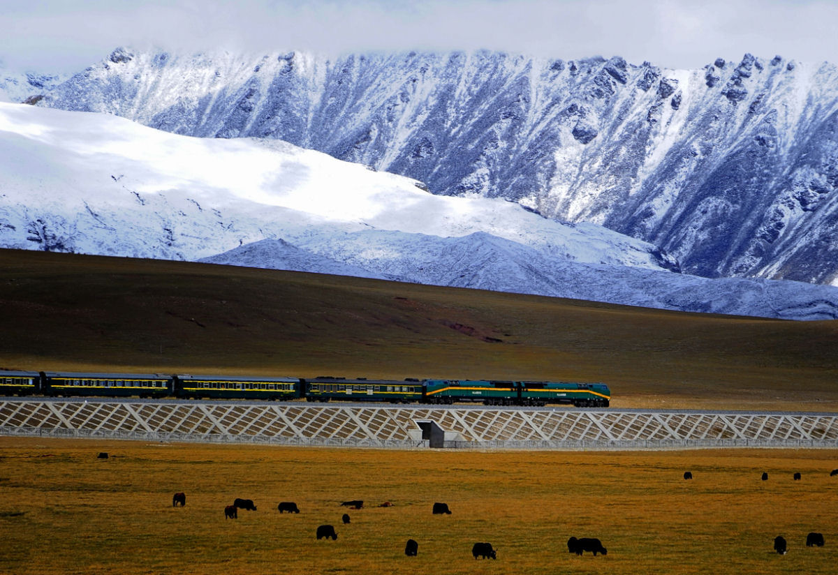Alguns trechos da Ferrovia Qinghai-Tibete so to altos que os vages tm suprimento de oxignio para cada passageiro