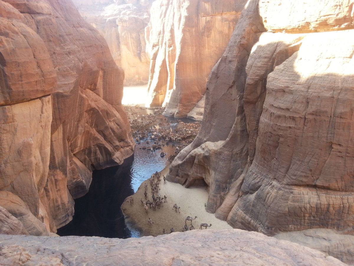 Guelta d'Archei, a mais famosa lagoa do deserto do Saara