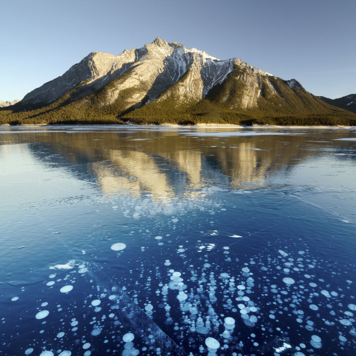 As belas bolhas inflamáveis do Lago Abraham no Canadá