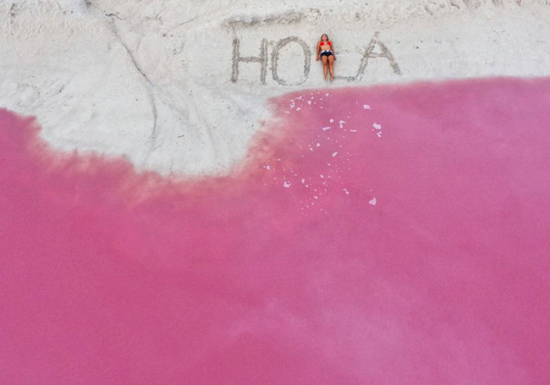 Esta lagoa rosa natural no Mxico parece muito linda para ser real 14
