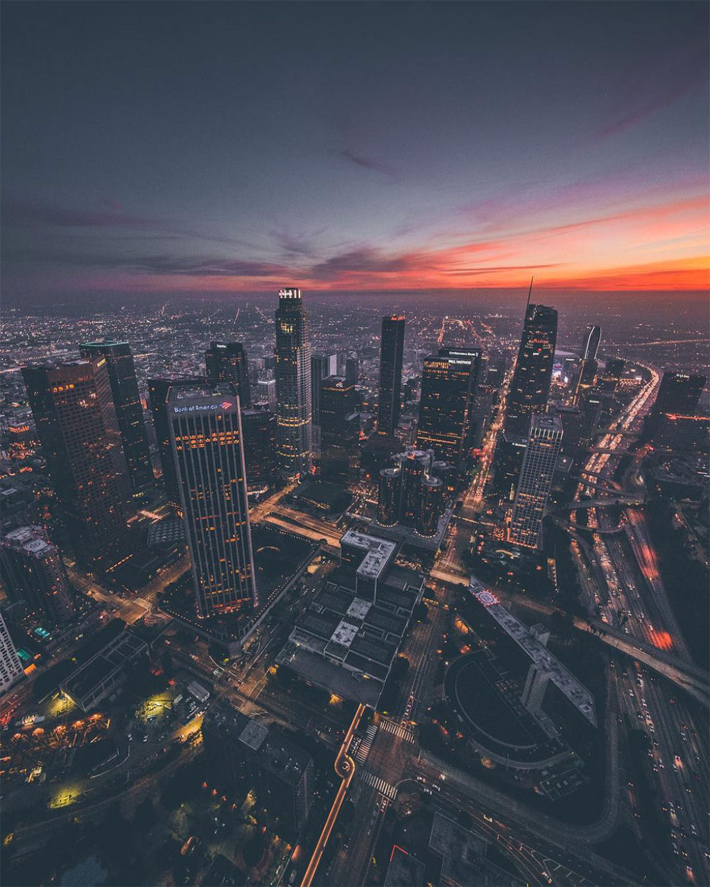Imagens areas dos amanheceres e entardeceres de Los Angeles de Dylan Schwartz 01