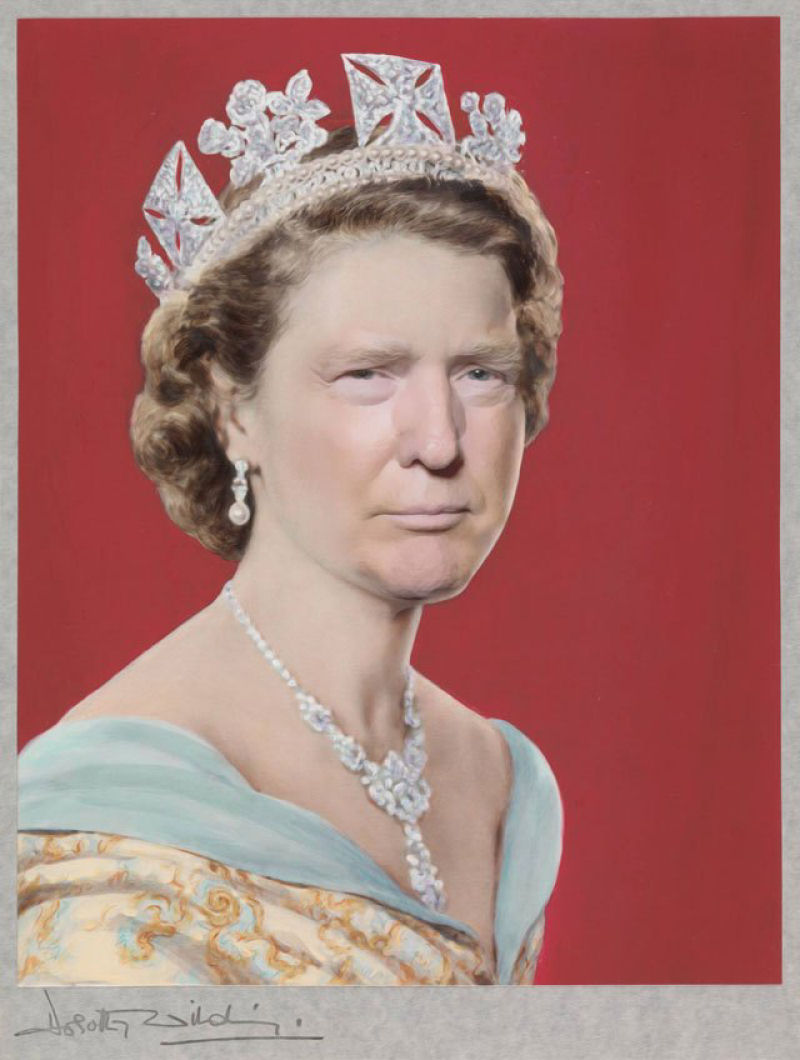 A Internet no consegue parar de rir com o rosto de Trump fotochopado na rainha 08