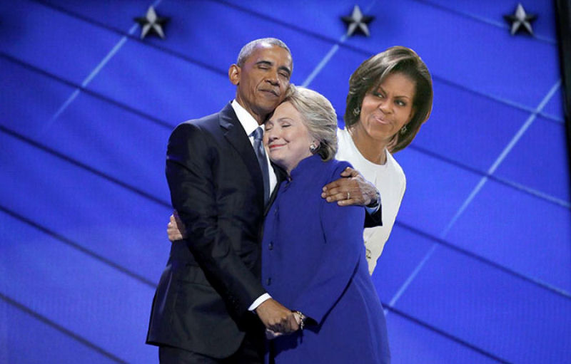 O abrao entre Obama e Hillary Clinton transformou-se em uma lendria batalha de Photoshop 10