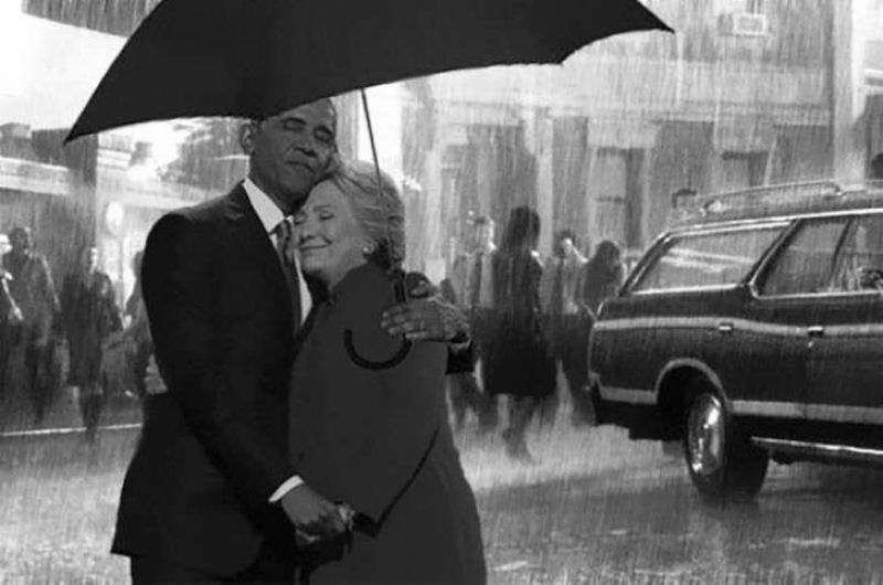 O abrao entre Obama e Hillary Clinton transformou-se em uma lendria batalha de Photoshop 17