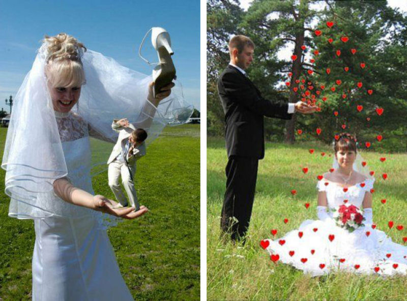 Hilariantes fotos de álbuns de casamentos russos 41