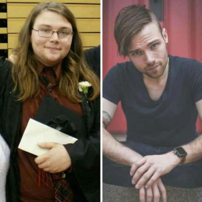 O antes e o depois destas justaposições de perda de peso parecem mostrar pessoas totalmente diferentes 14