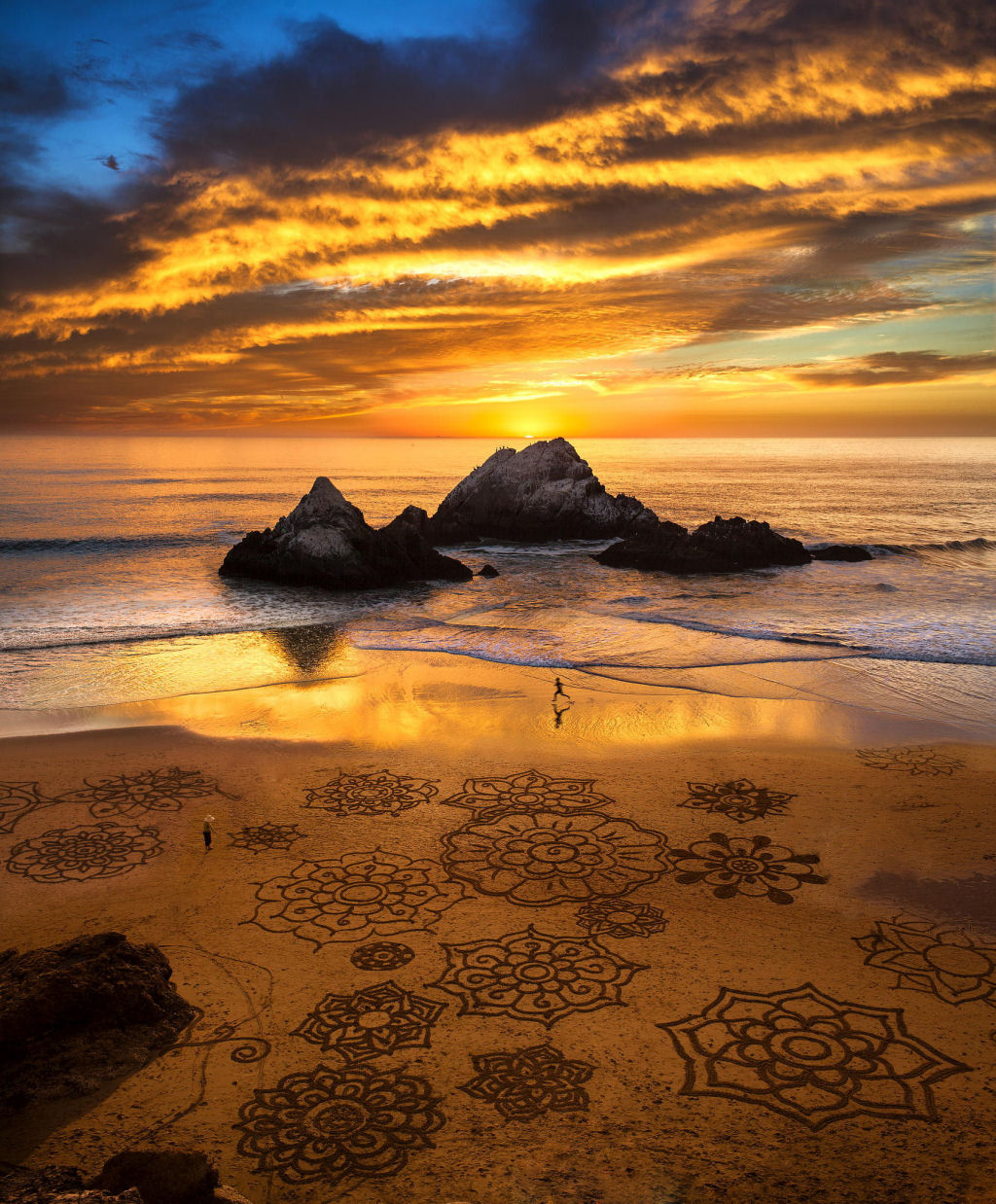 Arte na areia.