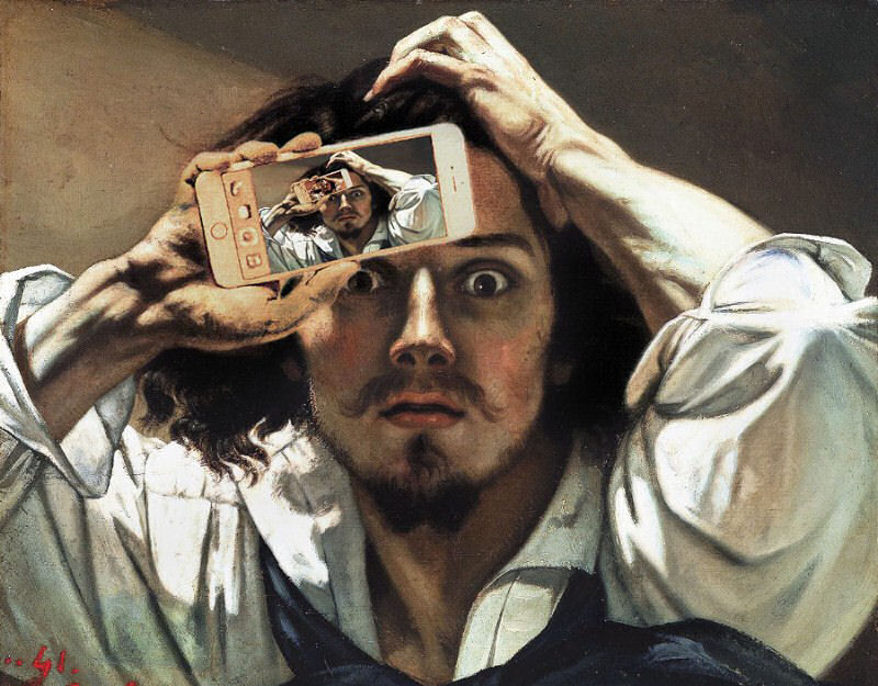 Selfie recorrente de Gustave Courbet.