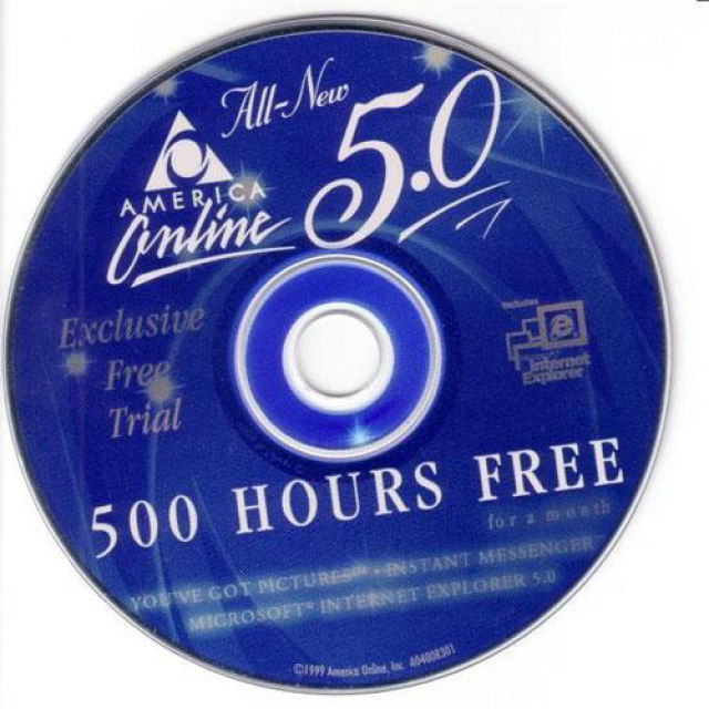 Durante um perodo da dcada dos 90, 50% de todos os CDs produzidos em todo mundo, foram fabricados para a AOL.